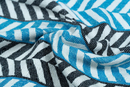White, Blue & Black Cotton Blend Jacquard | SKU: JDD-61