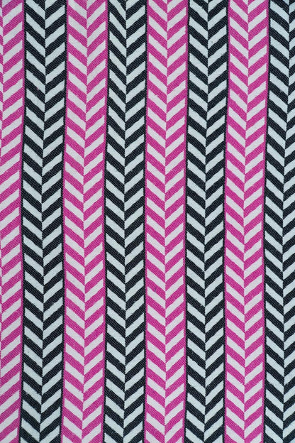 White, Pink & Black Cotton Blend Jacquard | SKU: JDD-60