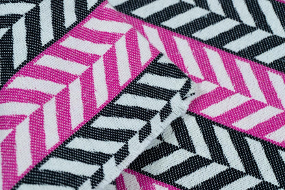 White, Pink & Black Cotton Blend Jacquard | SKU: JDD-60