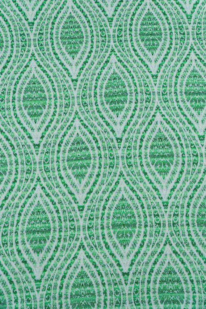 Green & White Cotton Blend Jacquard (Sku: JDD-21)