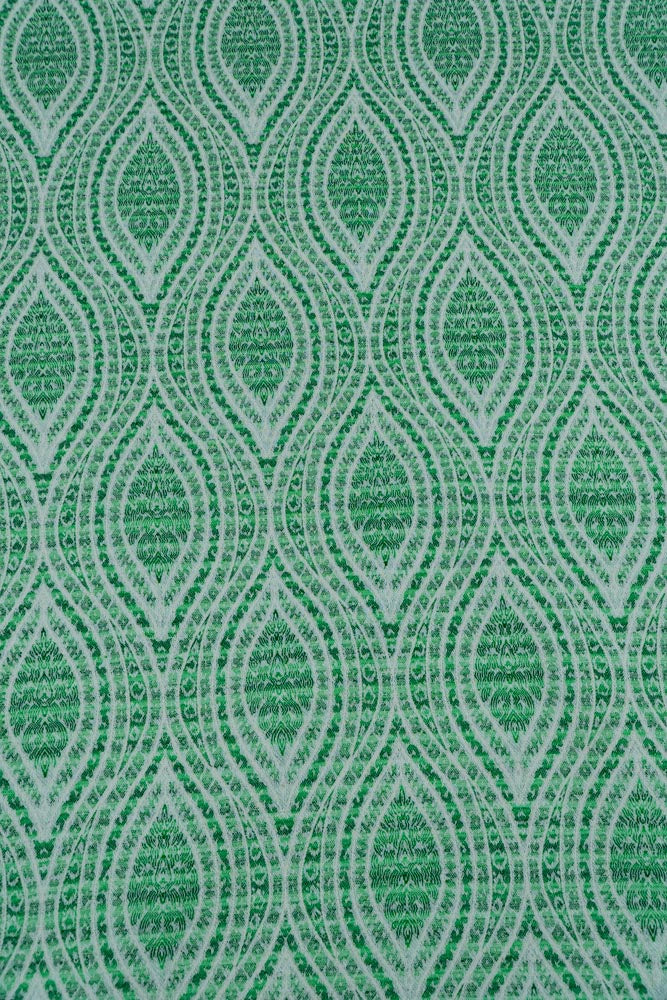 Green & White Cotton Blend Jacquard (Sku: JDD-21)