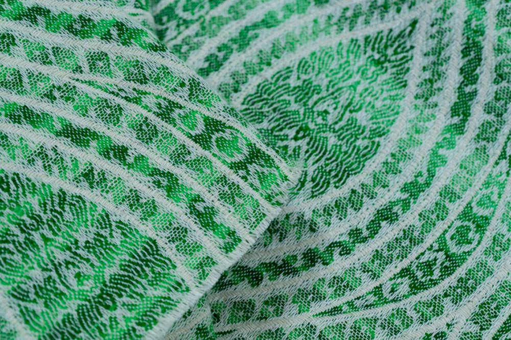 Green & White Cotton Blend Jacquard (Sku: JDD-21)