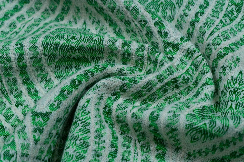 Green & White Cotton Blend Jacquard (Sku: JDD-21)