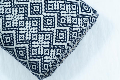 Dark Blue & White Cotton Jacquard | SKU: JDD-73