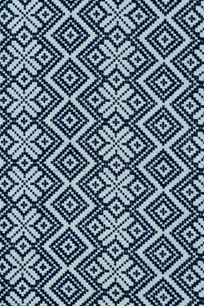 Dark Blue & White Cotton Jacquard | SKU: JDD-73