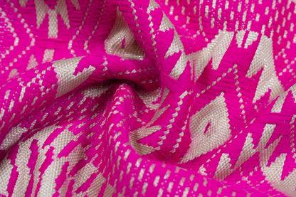 Pink & Golden Cotton Acrylic & Lurex Jacquard | SKU: JDD-353