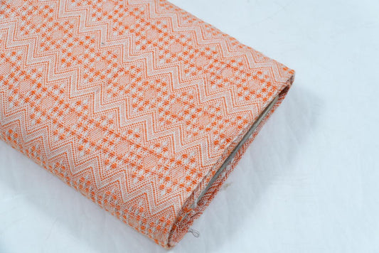 Orange Chevron Cotton Jacquard (Sku: JDD-68)