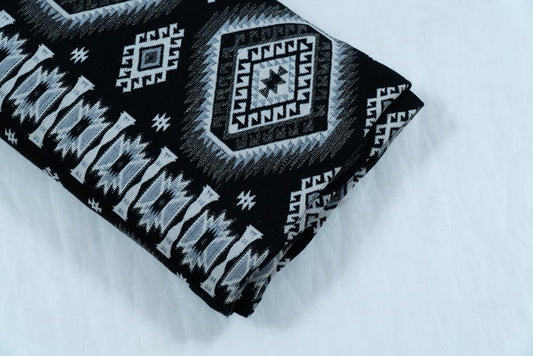 Black & White Cotton Blend Thick Jacquard (Sku: JDD-47)