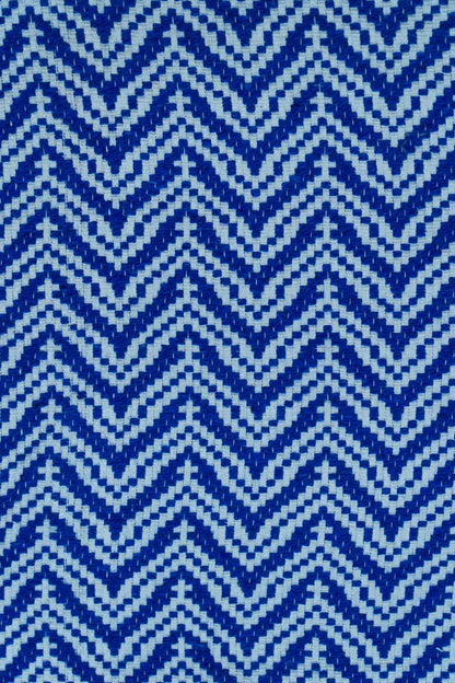 Blue & White Chevron Cotton Blend Jacquard | SKU: JDD-385