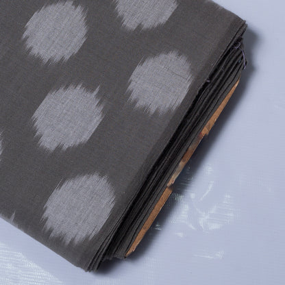 Grey Dot Cotton Handloom Ikat Fabric for Dresses | Width: 44"