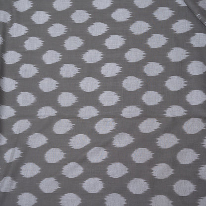 Grey Dot Cotton Handloom Ikat Fabric for Dresses | Width: 44"