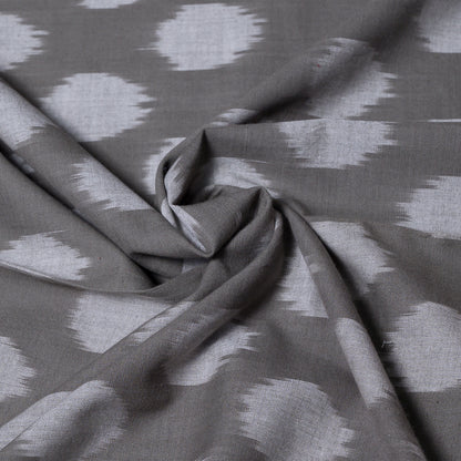 Grey Dot Cotton Handloom Ikat Fabric for Dresses | Width: 44"