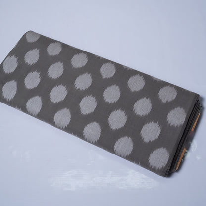 Grey Dot Cotton Handloom Ikat Fabric for Dresses | Width: 44"