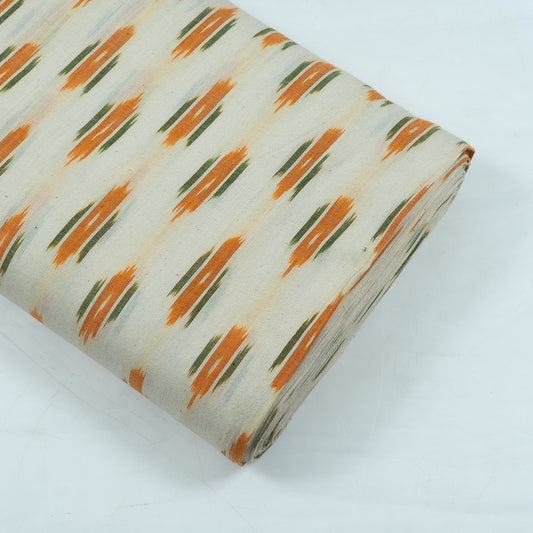 Mustard Green Cotton Woven Handloom Ikat (Sku: IK-39)
