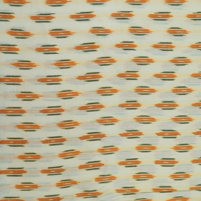 Mustard Green Cotton Woven Handloom Ikat (Sku: IK-39)