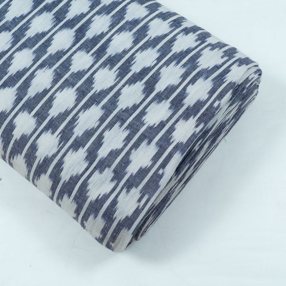 Grey & White Cotton Handloom Ikat (Sku: F-13)