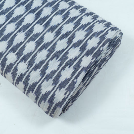 Grey & White Cotton Woven Handloom Ikat (Sku: IK-26)
