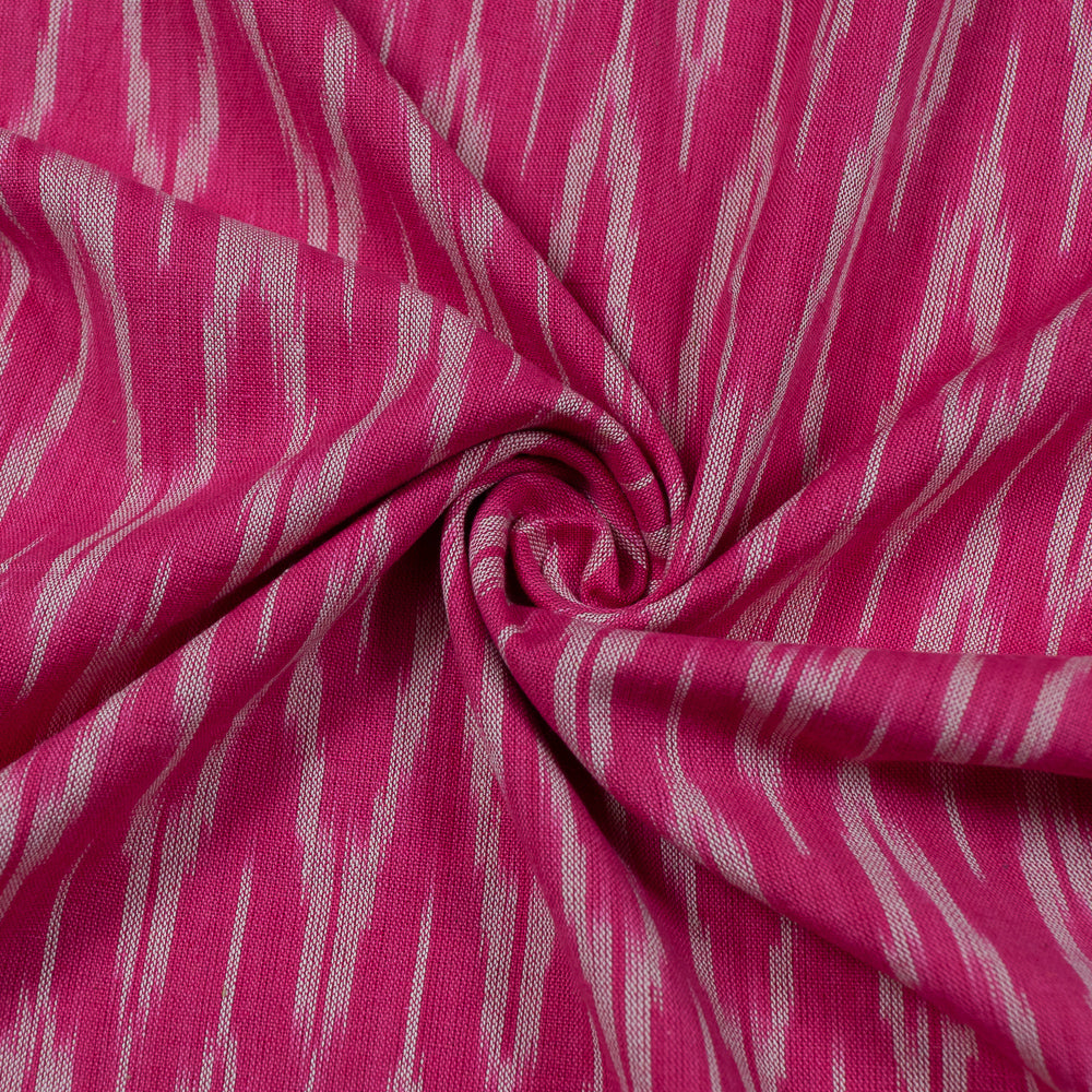 Pink & White Chevron Cotton Handloom Ikat (Sku: F-15)