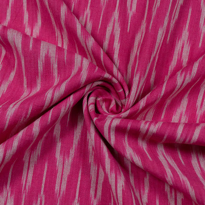 Pink & White Chevron Cotton Woven Handloom Ikat (Sku: I-824)