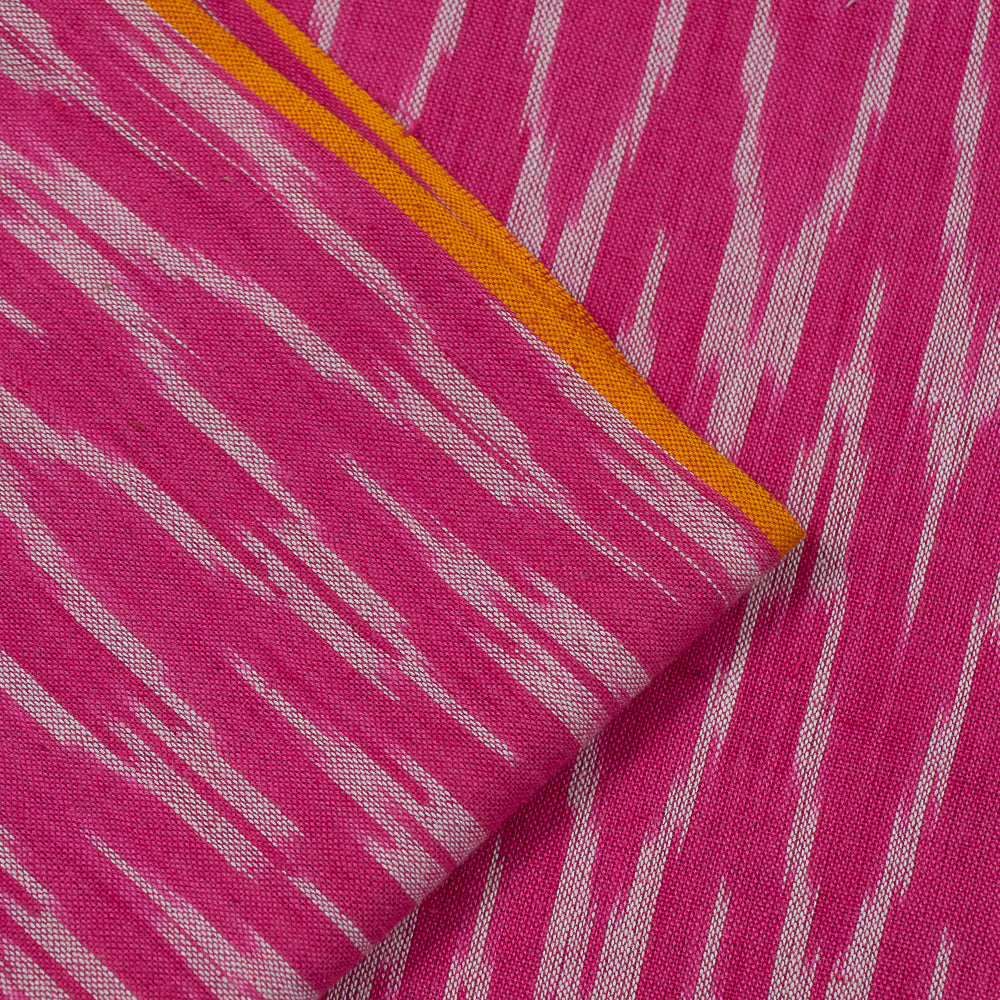 Pink & White Chevron Cotton Handloom Ikat (Sku: F-15)