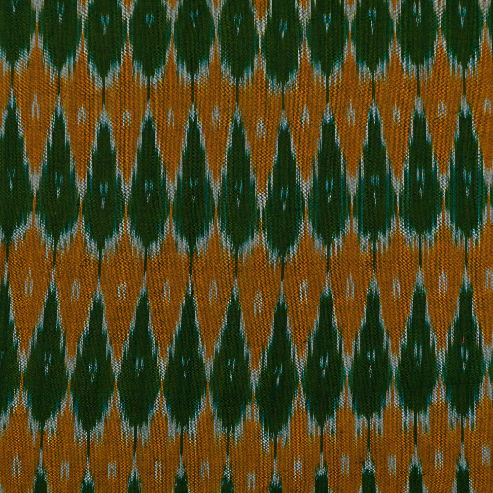 Green & Yellow Cotton Handloom Ikat (Sku: F-17)