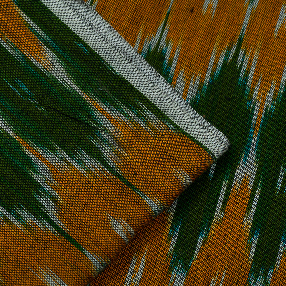 Green & Yellow Cotton Handloom Ikat (Sku: F-17)