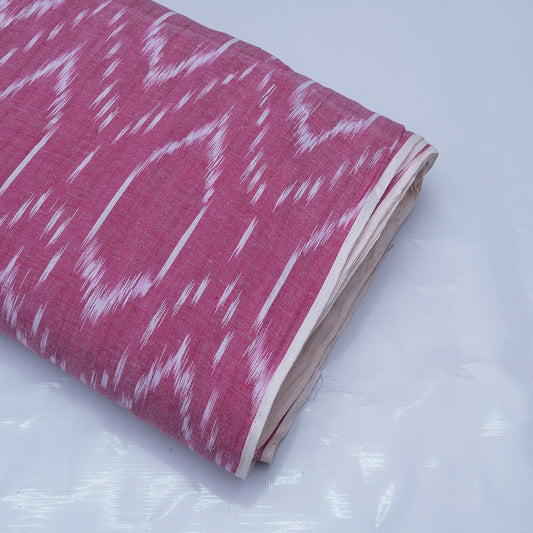 Pink and white Cotton Handloom Ikat (Sku: I-828)