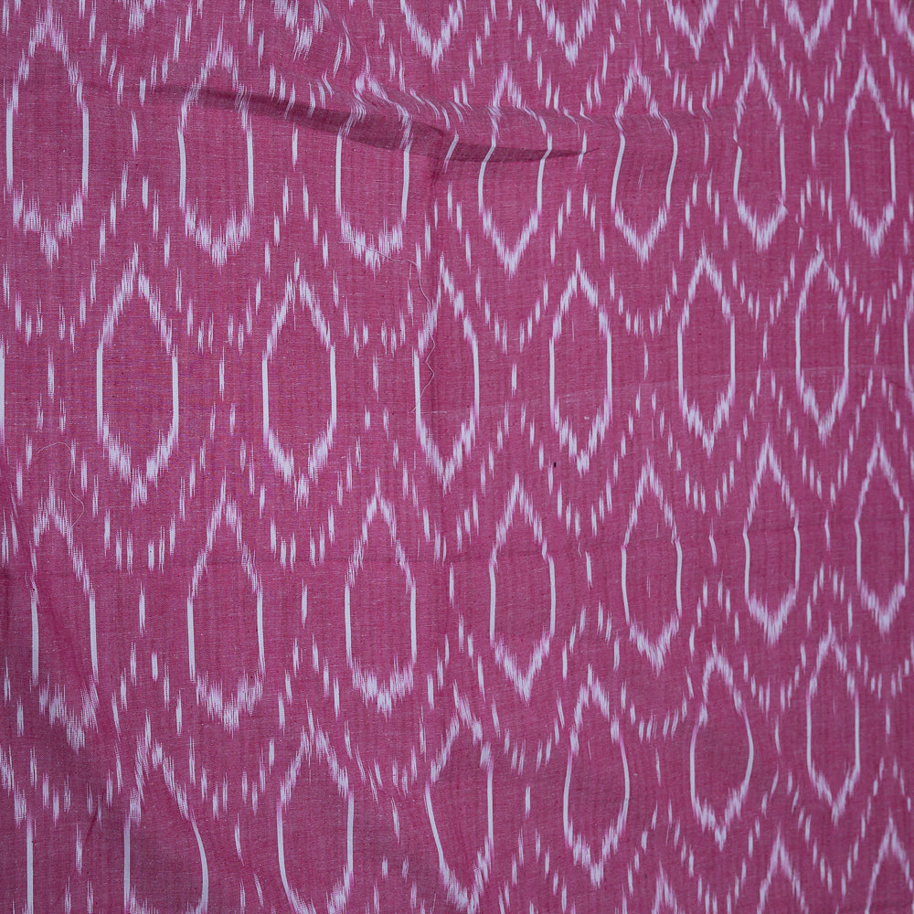 Pink and white Cotton Handloom Ikat (Sku: i-828)