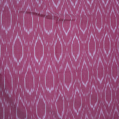 Pink and white Cotton Handloom Ikat | SKU: I-828