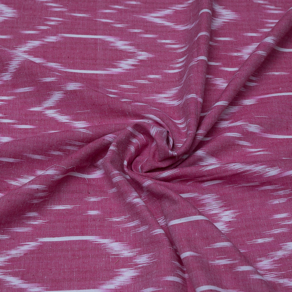 Pink and white Cotton Handloom Ikat (Sku: i-828)