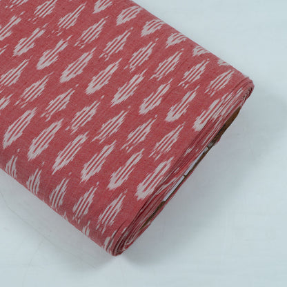Light Pink & White Cotton Handloom Ikat Fabric for Dresses | Width: 44"