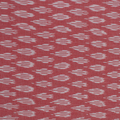 Light Pink & White Cotton Handloom Ikat Fabric for Dresses | Width: 44"