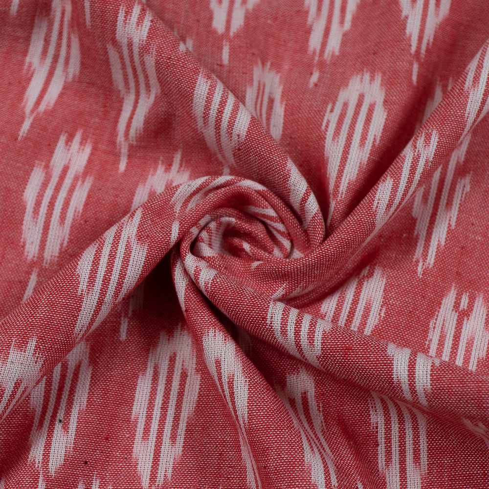 Light Pink & White Cotton Handloom Ikat (Sku: IK-106)