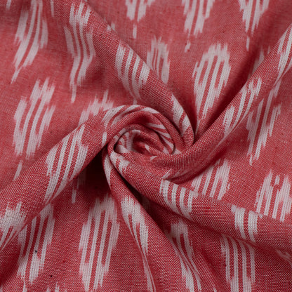 Light Pink & White Cotton Handloom Ikat Fabric for Dresses | Width: 44"