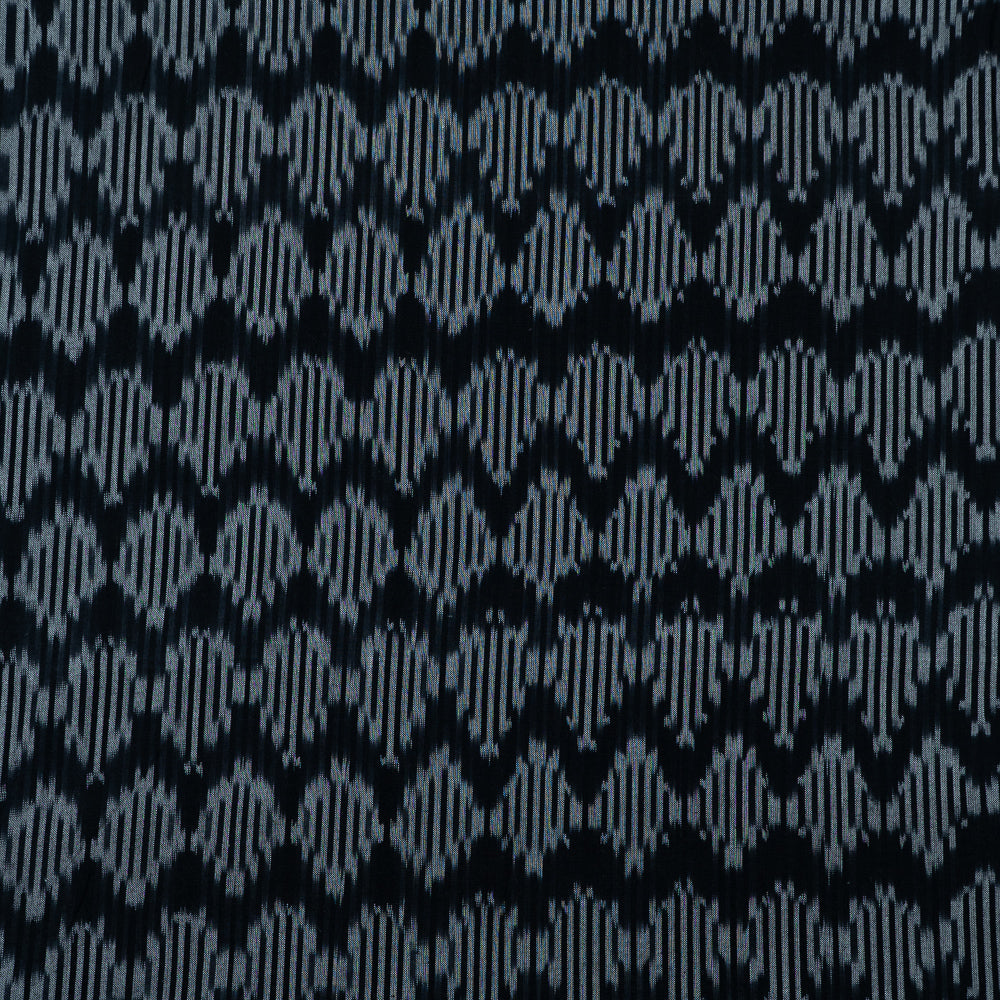 Black & White Fine Quality Cotton Handloom Ikat (Sku: F-24)