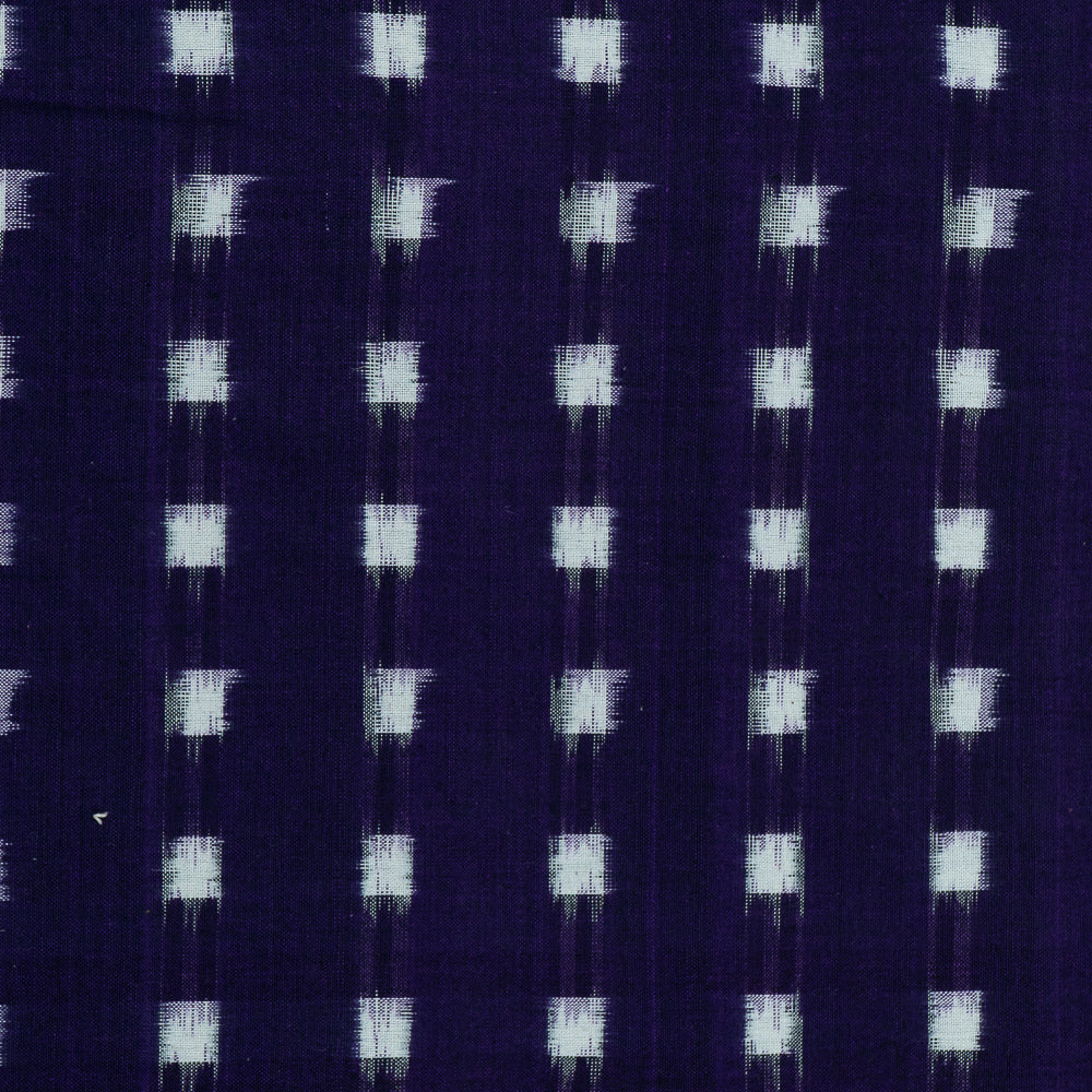 Purple & White Box Handwoven Cotton Double Ikat (Sku: F-26)