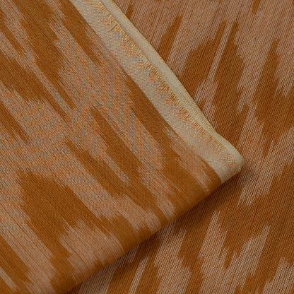 Mustard Cotton Voile Mercerised Handloom Ikat Fabric for Dresses | Width: 44"