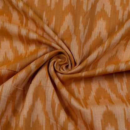 Mustard Cotton Voile Mercerised Handloom Ikat Fabric for Dresses | Width: 44"