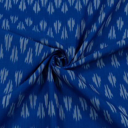 Blue & White Cotton Voile Mercerised Handloom Ikat (Sku: IK-215)