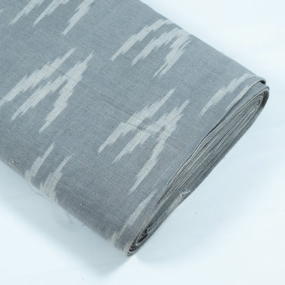 Grey & White Linen Cotton Blend Ikat | SKU: IK-267