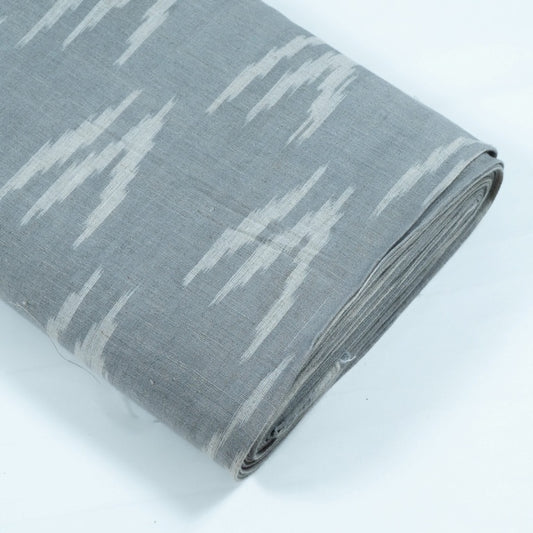 Grey & White Linen Cotton Blend Ikat (Sku: IK-267)
