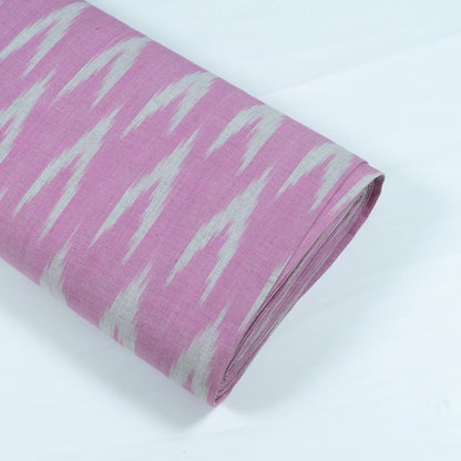 Pink & White Linen Cotton Blend Ikat (Sku: IK-265)