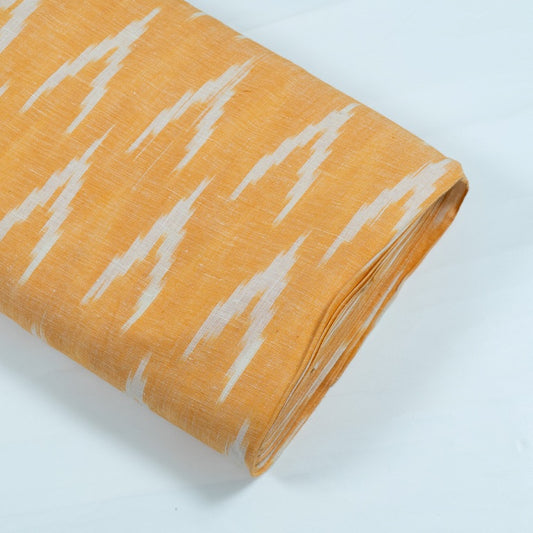 Yellow & White Linen Cotton Blend Ikat (Sku: IK-269)