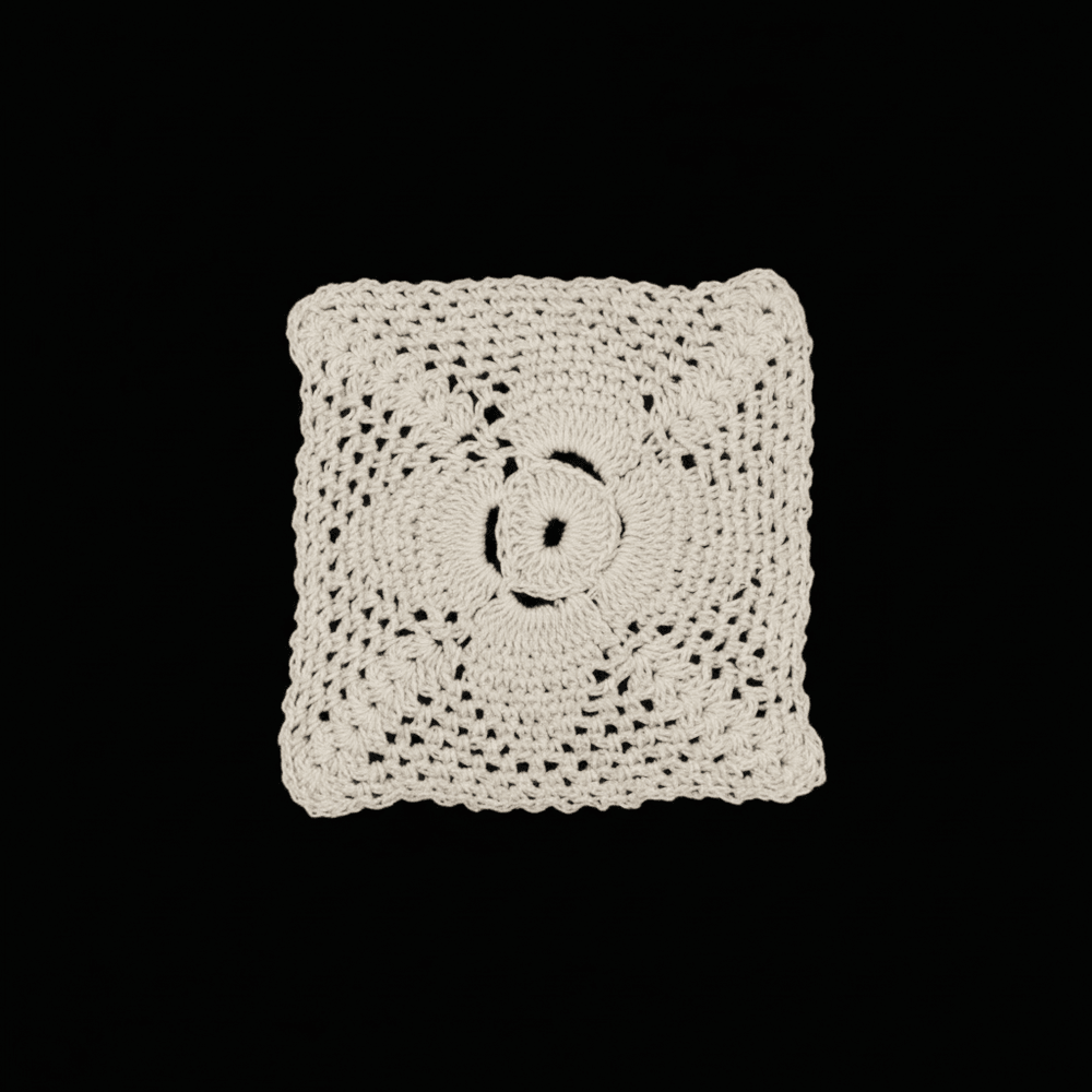 Biege Dyeable Cotton Hand Crochet Patch ( Width : 3 Inch & Lenght : 3 Inch )