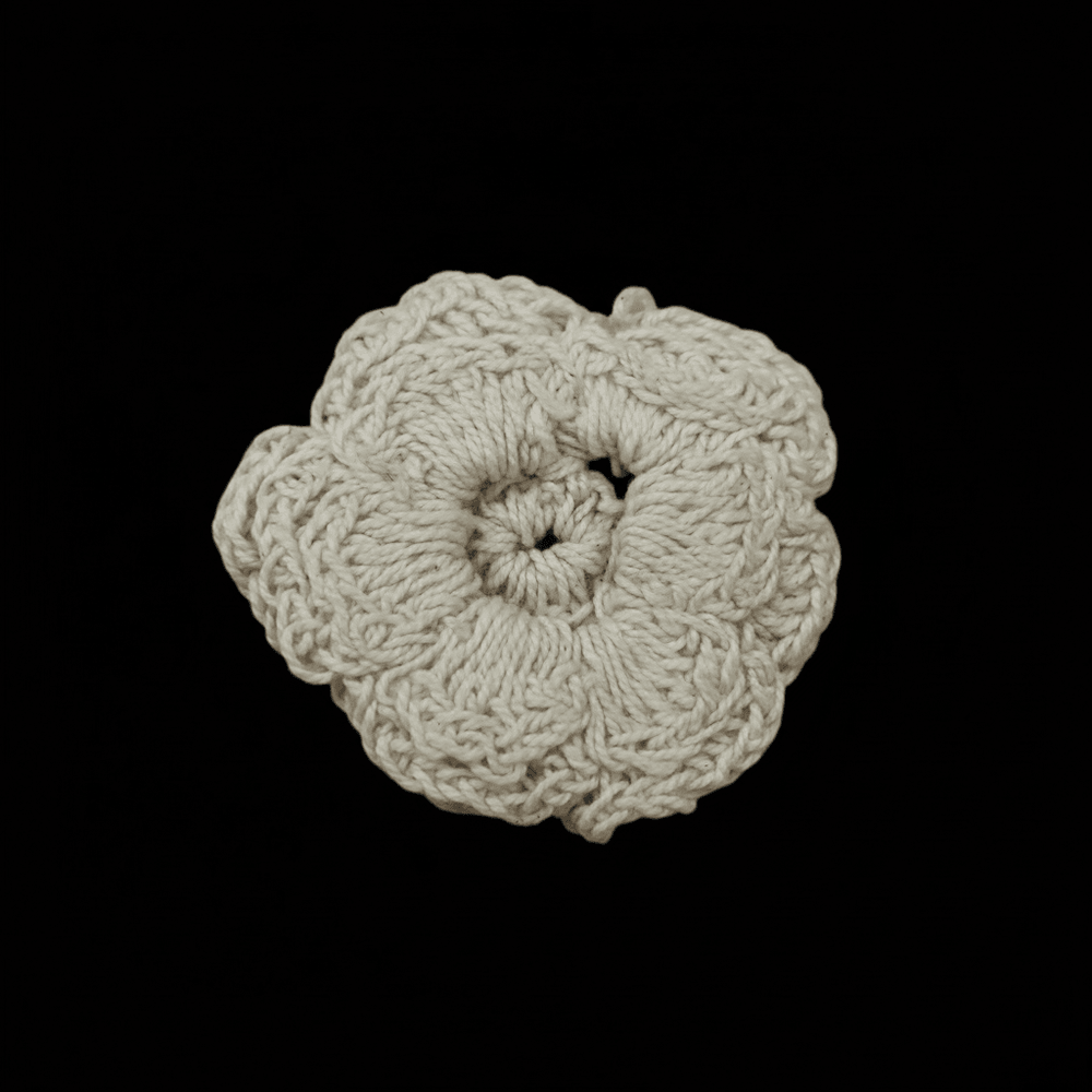 Off White Dyeable Cotton Hand Crochet Patch ( Width : 2 Inch & Lenght : 2 Inch )