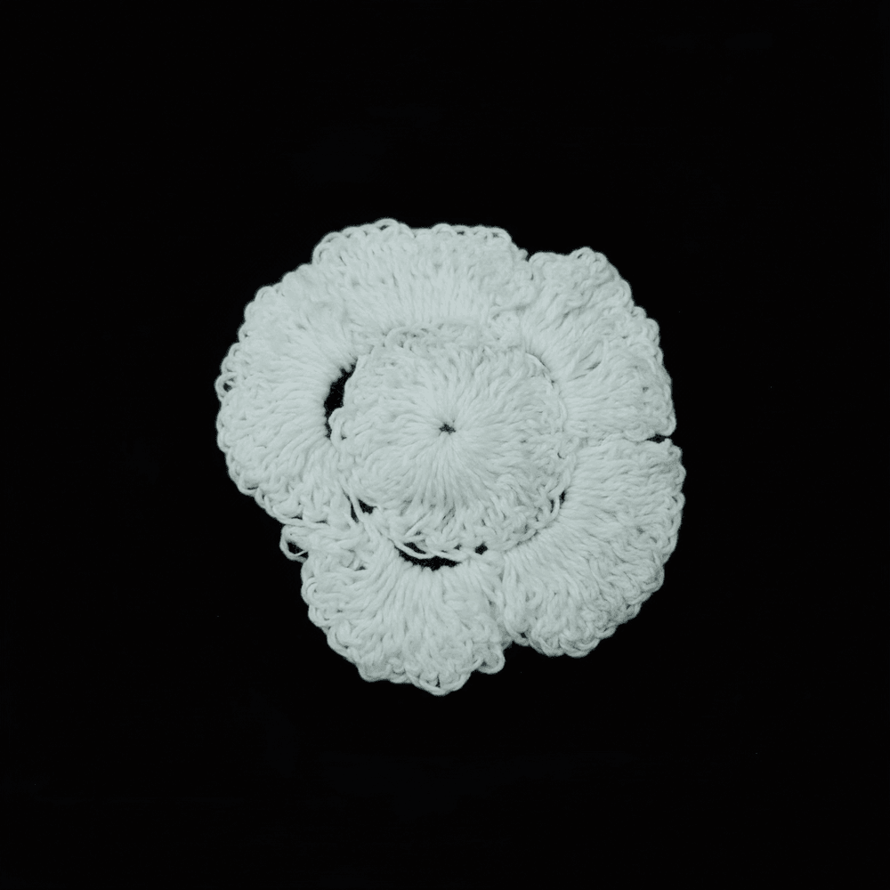 White Dyeable Cotton Hand Crochet Patch ( Width : 1.5 Inch )