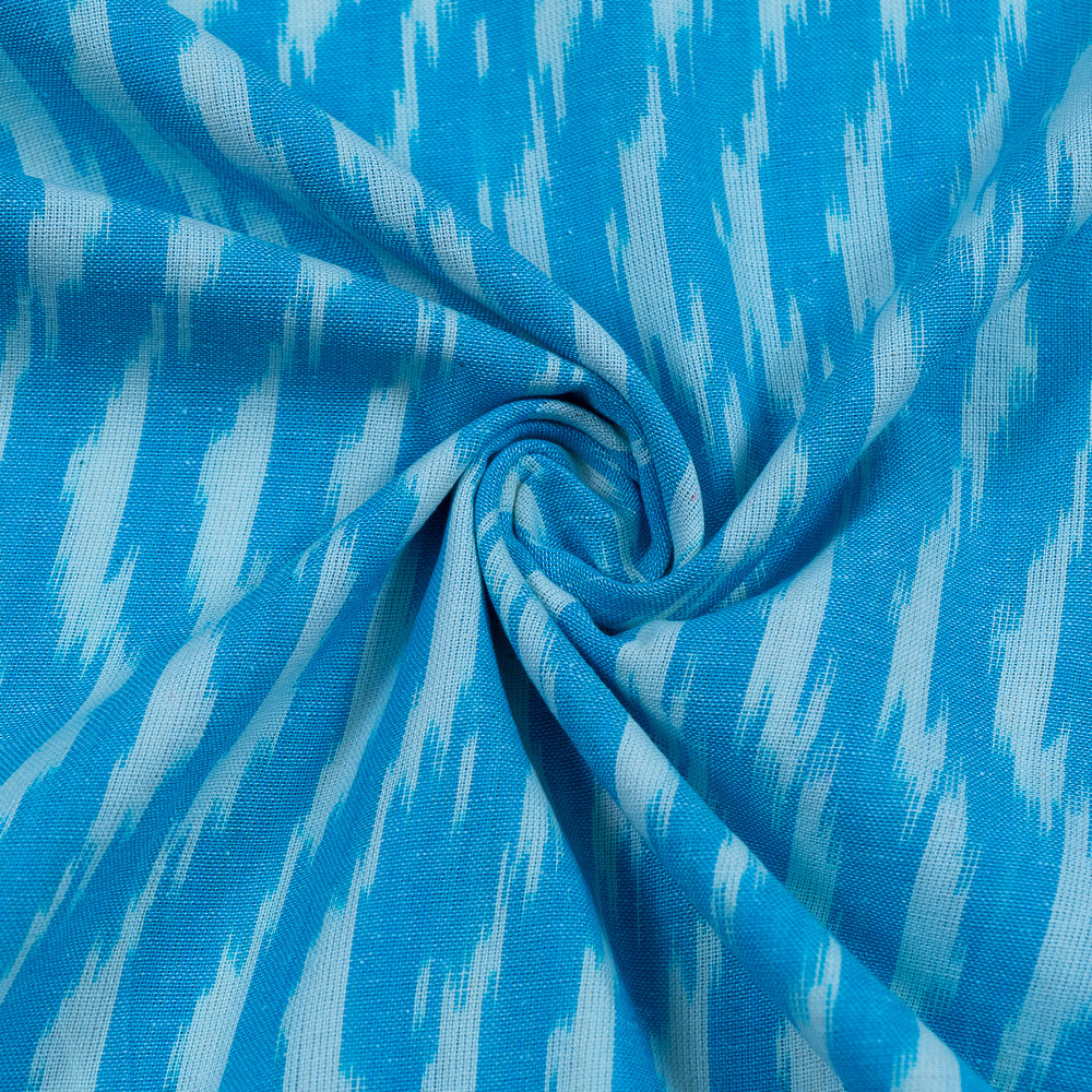 Blue & White Cotton Handloom Ikat (Sku: IK-277)