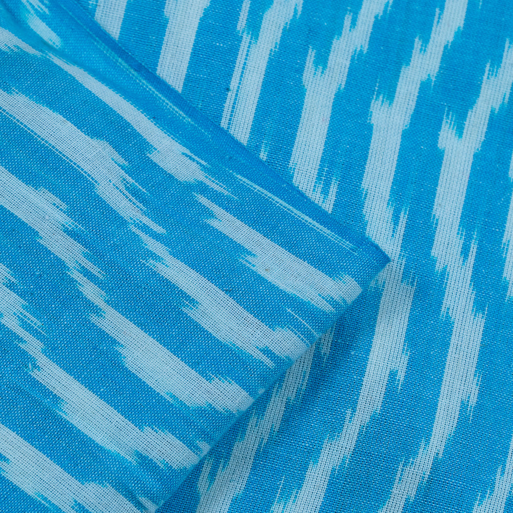 Blue & White Cotton Handloom Ikat (Sku: F-42)