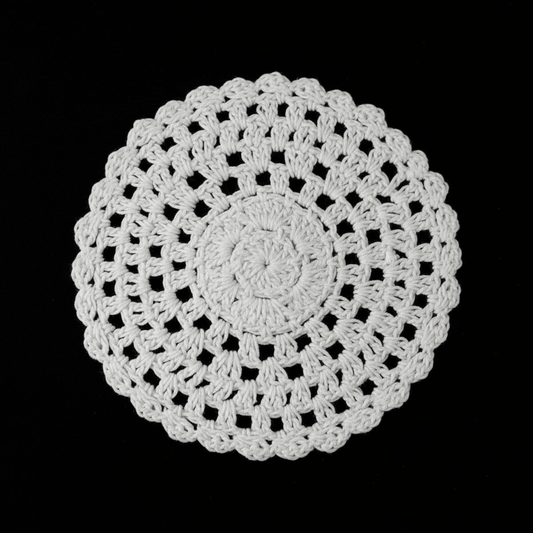 White Dyeable Cotton Hand Crochet Patch ( Width : 4 Inch )