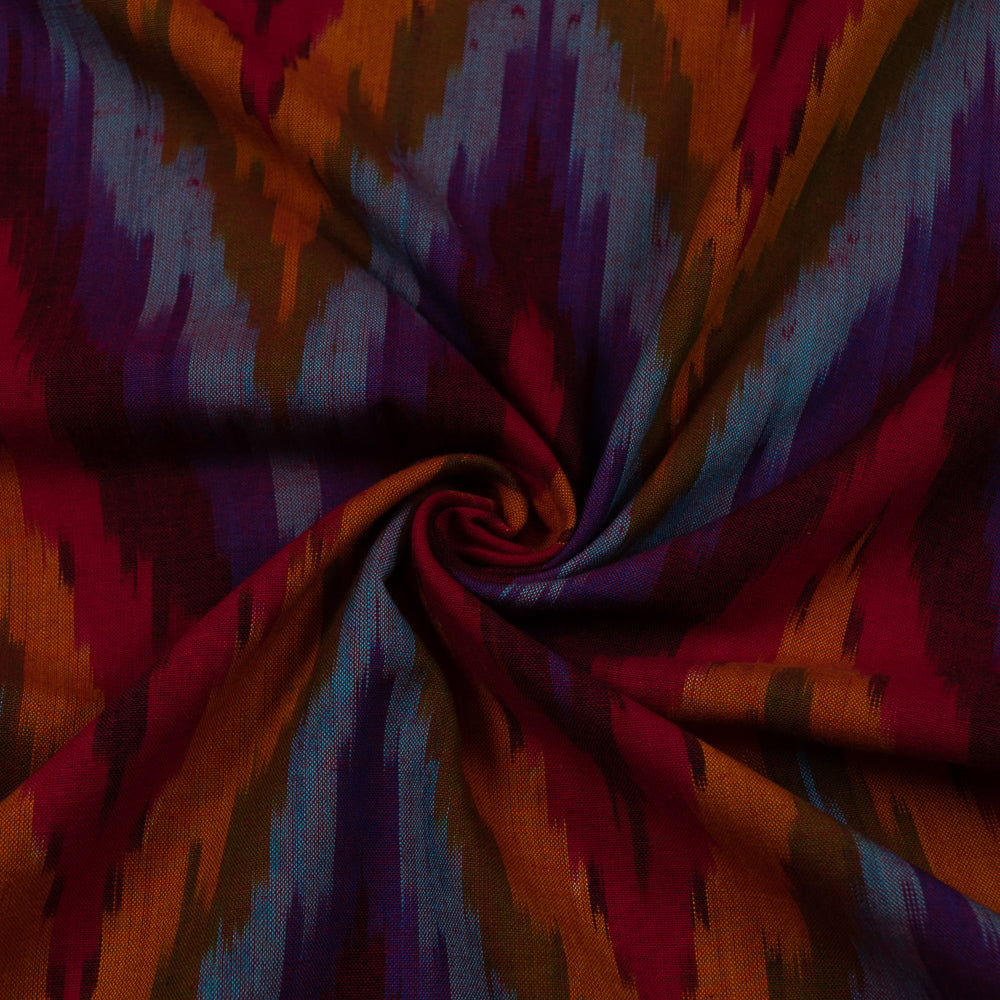 Multi Color Chevron Cotton Voile Mercerised Handloom Ikat (Sku: F-45)